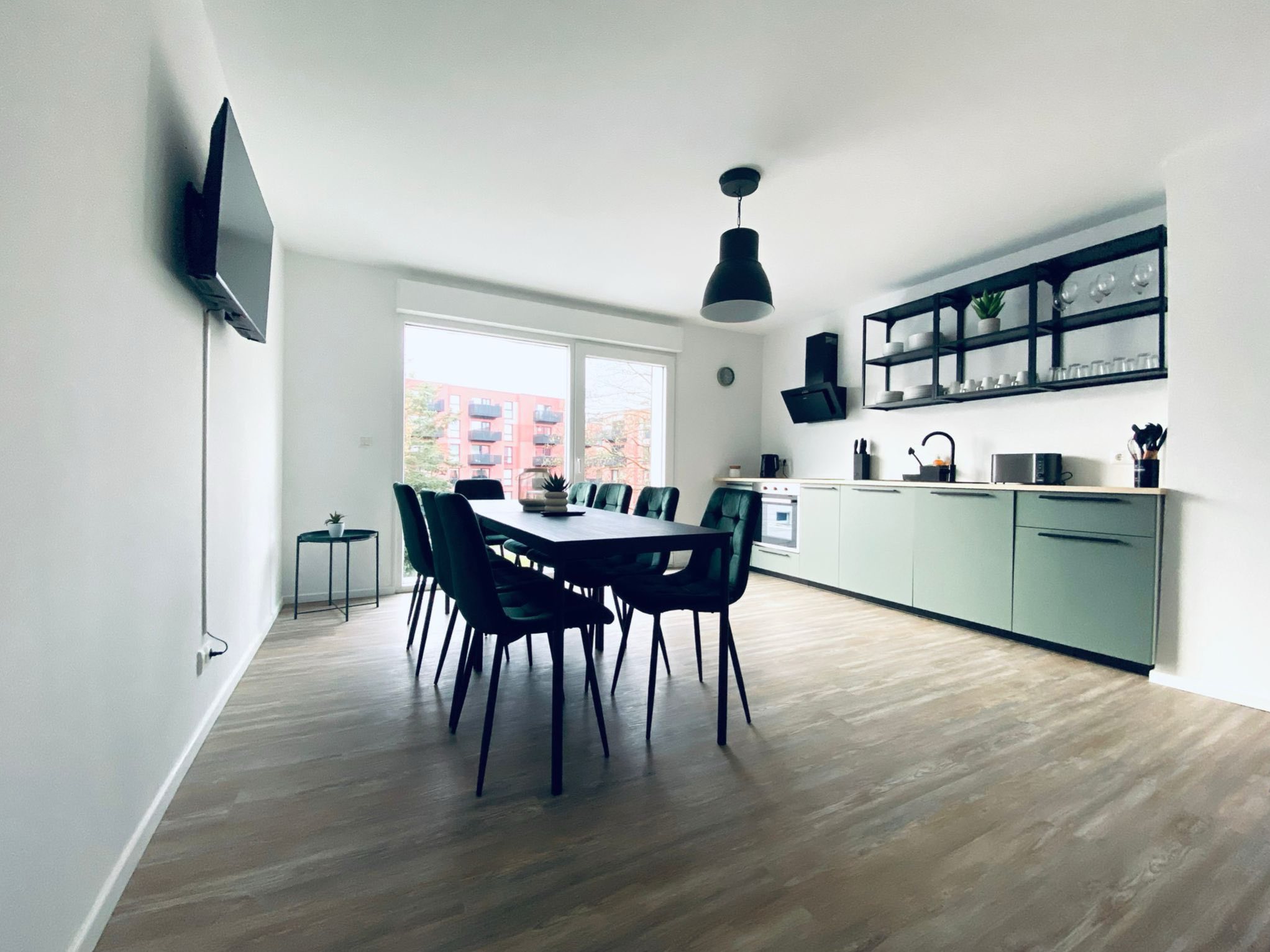 Wohn- und Esszimmer der Ferienwohnung Suitedreams Duisburg